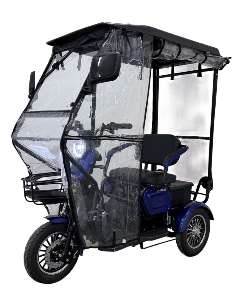 Electric tricycle M20 with roof and awning, 1000W, Li-ion, EEC